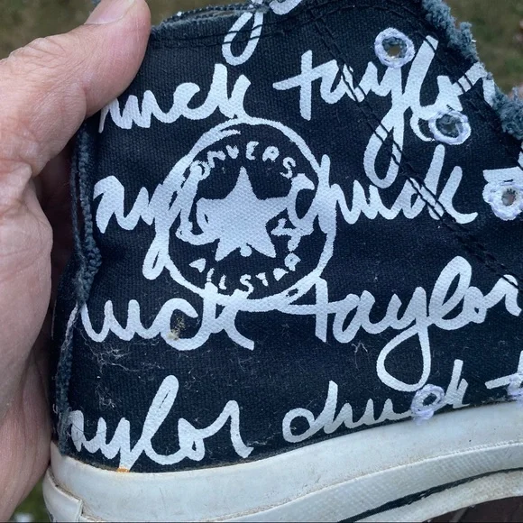 Converse CT Sketched Hi Black / White 100033f Shoes Barely Used Size 5 - Picture 7 of 10